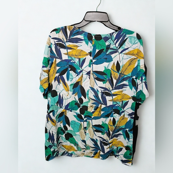 Worthington Women's Tropical Leaf Print Blouse - Picture 2 of 3